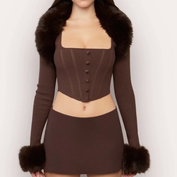 Danielle Guizio Faux Fur Knit Bolero REVOLVE Large - Picture 3 of 10